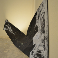 OLD GLORY | 2013 | Site-specific installatie, zeefdruk op aluminium, stalen flipperkast ballen, magneten