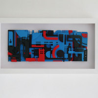 No title, i.c.w. ZEDZ | 2013 | Reliëf collage, spuitverf op papier