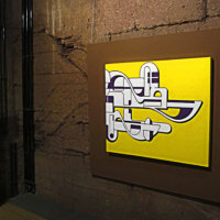 GeelPaars, Installation view Urban Art Biennale, Museum Weltkulturerbe Voelklinger Huette 2013 | 2011 | Acrylverf op doek